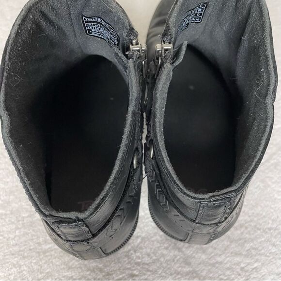 Teva Foxy Boots Leather Side Zip Ankle Booties Goth Emo Waterproof Black 8.5 - Picture 9 of 15